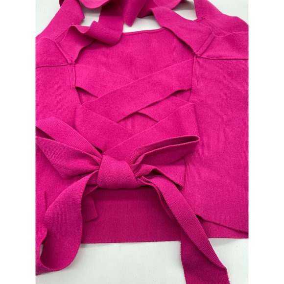 NEW NBD Tia Tie Back Top in Fuchsia Sz S Pink - Picture 5 of 7